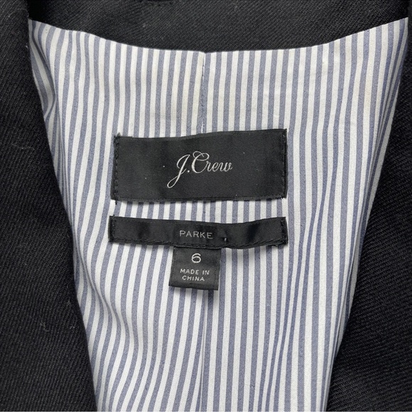 J. Crew Parke Women's Size 6 Wool Blend Blazer Jacket Black Shawl Collar Career - Picture 4 of 14